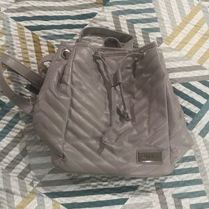 Bella Russo Quilted Gray Leather-like Backpack purse (unused)
